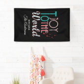 Joy to the World ChristmasタイポグラフィMusic Notes 横断幕 (インサイチュ)