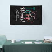 Joy to the World ChristmasタイポグラフィMusic Notes 横断幕 (トレードショー)