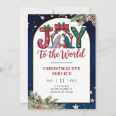 Joy to the World Christmas Church Service 招待状 (正面)