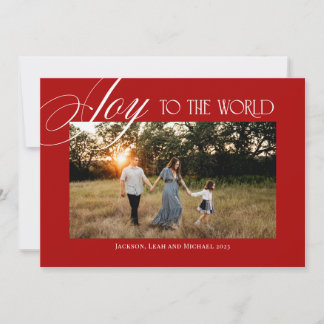 Joy to the World Christmas Design Red シーズンカード