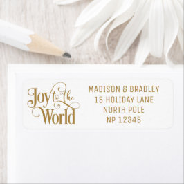 Joy To The World Christmas Holidays金ゴールドスクリプト ラベル