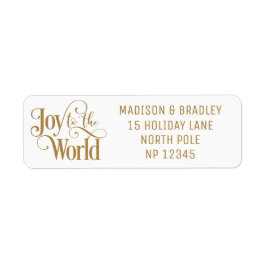 Joy To The World Christmas Holidays金ゴールドスクリプト ラベル