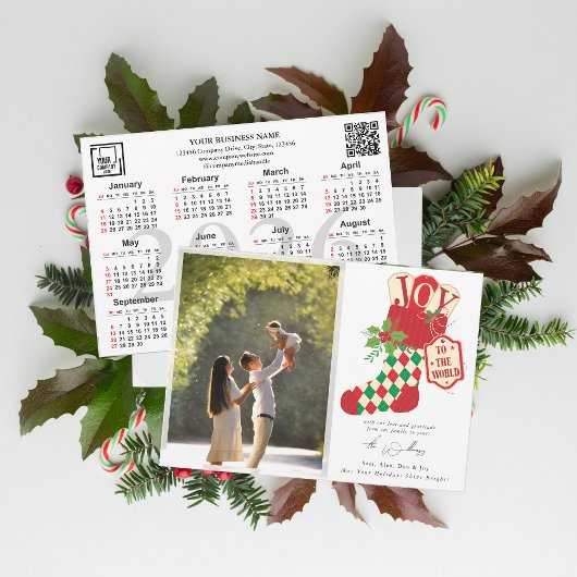 Joy to the World Christmas Photo 2026 Calendar シーズンカード