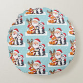 Joy to the World Christmas Round Pillow ラウンドクッション (正面)