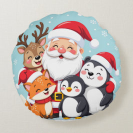 Joy to the World Christmas Round Pillow ラウンドクッション
