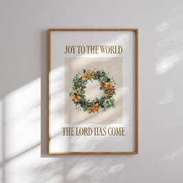 Joy to the World Christmas Wreath Poster ポスター