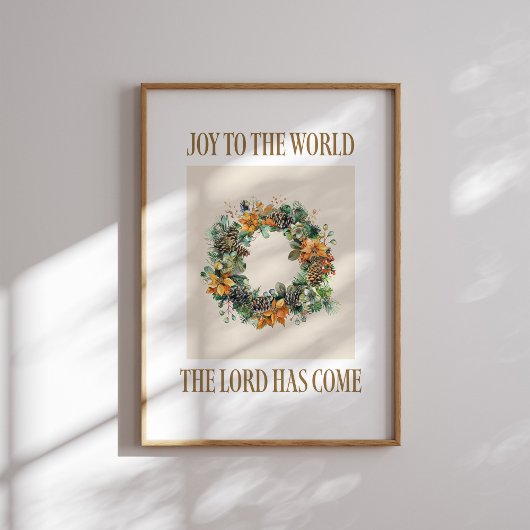 Joy to the World Christmas Wreath Poster ポスター