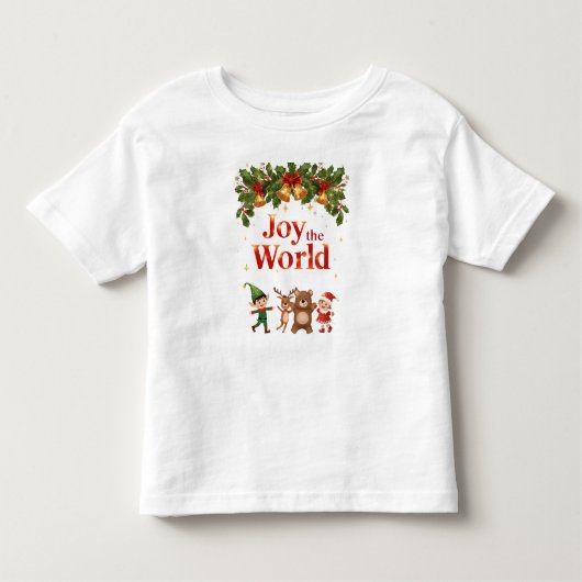 Joy to the World Cute Kids Christmas T-Shirt トドラーTシャツ (正面)