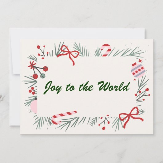 Joy to the World Elegant Christian Christmas Card シーズンカード (正面)