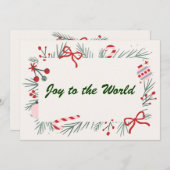 Joy to the World Elegant Christian Christmas Card シーズンカード (正面/裏面)