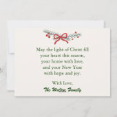 Joy to the World Elegant Christian Christmas Card シーズンカード (裏面)
