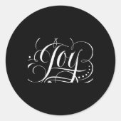 Joy To The World Fancy Swirly Girly Christmas T Sh ラウンドシール (正面)