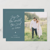 Joy to the World Handwriting Religious Christmas シーズンカード (正面/裏面)