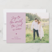 Joy to the World Handwriting Religious Christmas シーズンカード (正面)