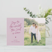 Joy to the World Handwriting Religious Christmas シーズンカード (スタンド正面)