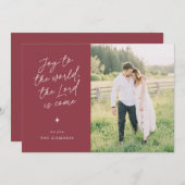 Joy to the World Handwriting Religious Christmas シーズンカード (正面/裏面)