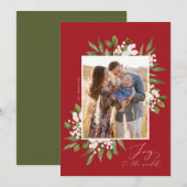 Joy to the World Holidayフォトカード シーズンカード (正面/裏面)