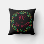 Joy to the World Holiday Wreath クッション (裏面)