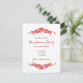 Joy to the World in Red Christmas Invitation Card 招待状 (スタンド正面)