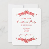 Joy to the World in Red Christmas Invitation Card 招待状 (正面)