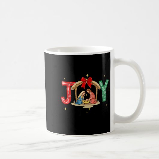Joy To The World Jesus Christian Nativity Scence C コーヒーマグカップ (右)