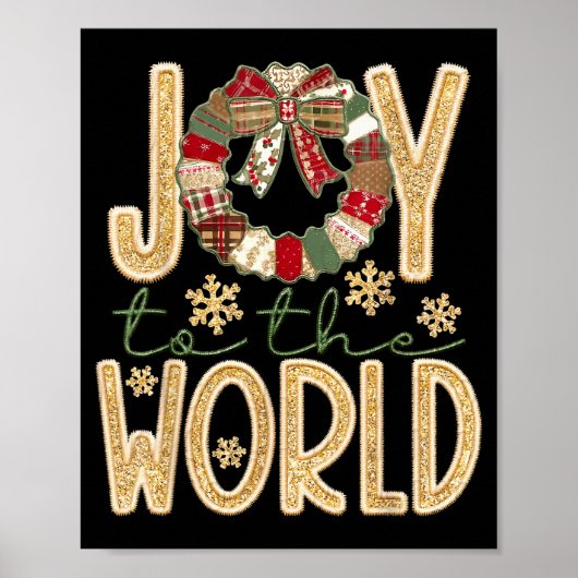 Joy To The World Jesus Christian Snowflake Christm ポスター (正面)