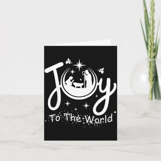 Joy To The World Jesus Christmas Nativity Scene Fa カード (正面)