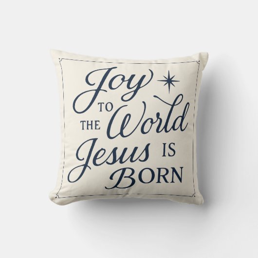 Joy to the World Jesus Is Born Pillow クッション (正面)