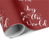 Joy to the World Maroon Gift Wrapping Paper ラッピングペーパー (ロールコーナー)