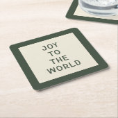 Joy To The World | Minimal Christmas Coaster スクエアペーパーコースター (アングル)