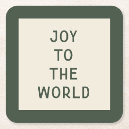Joy To The World | Minimal Christmas Coaster スクエアペーパーコースター