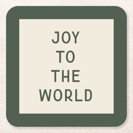 Joy To The World | Minimal Christmas Coaster スクエアペーパーコースター (正面)