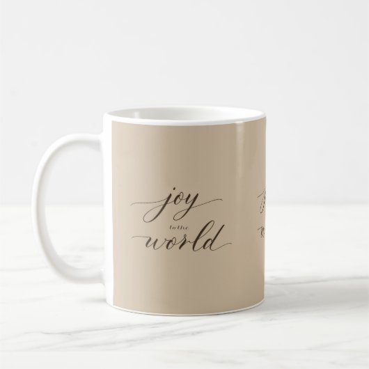 Joy to the World Minimal Christmas Script Mug コーヒーマグカップ (左)