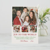 Joy to the world modern 4 family photo cute simple シーズンカード (スタンド正面)