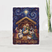 Joy to the World Nativity Christmas Card カード (正面)
