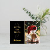 Joy To The World Photo Foil Holidayはがき 箔シーズンポストカード (立ち正面)