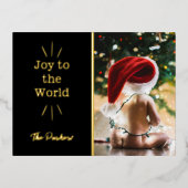 Joy To The World Photo Foil Holidayはがき 箔シーズンポストカード (正面)