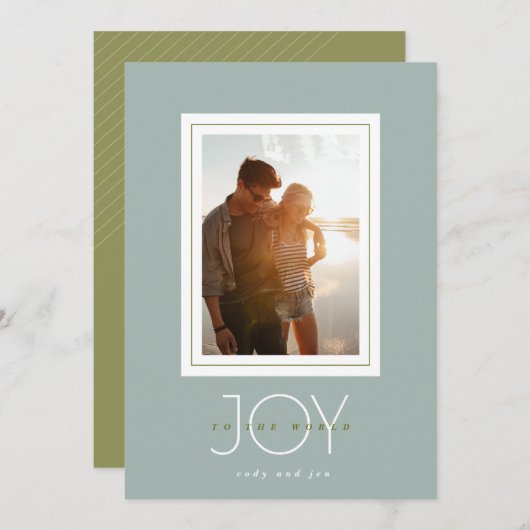 Joy To The World Photo Holiday Card シーズンカード (正面/裏面)