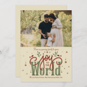Joy To The World Photo Holiday Card シーズンカード (正面/裏面)