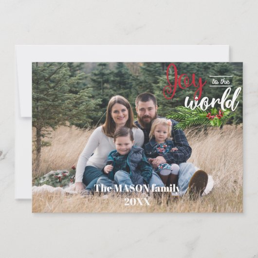 Joy To The World Photo Holiday Card シーズンカード (正面)