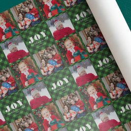 Joy to the World Plaid Photo Holiday Wrapping Pape ラッピングペーパー