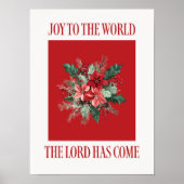 Joy to the World Poinsettia Christmas Poster ポスター (正面)