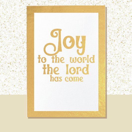 Joy To The World Religious Christmas Gold 箔カード