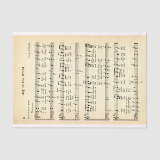 Joy To The World Sheet Music DW3 Decoupage 薄葉紙 (正面)