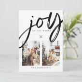 Joy to the World Snowflake Black and White Photo シーズンカード (スタンド正面)
