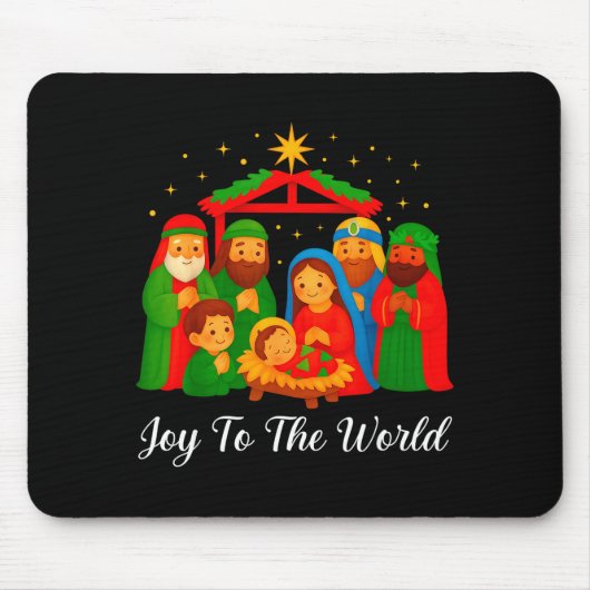 Joy To The World Ugly Christmas Sweater Xmas Squad マウスパッド (正面)