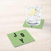 Joy typography スクエアペーパーコースター (インサイチュ)