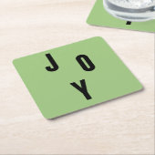 Joy typography スクエアペーパーコースター (アングル)