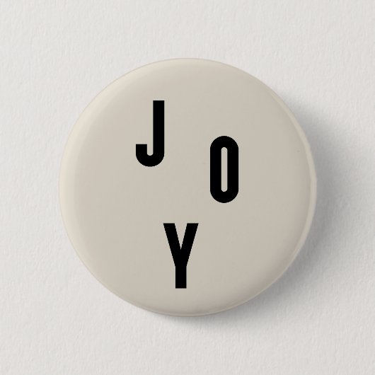 Joy typography 缶バッジ (正面)