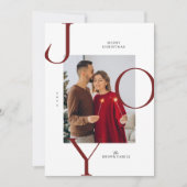 Joy Typography Modern Christmas Photo シーズンカード (正面)
